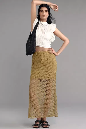 Anthropologie The Tilda Maxi Slip Skirt: Sheer Overlay Edition
