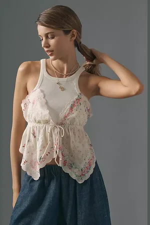 Anthropologie Pieced Scarf Tank Top