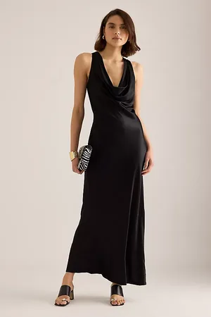 Anthropologie Gracie Cowl-Neck Maxi Slip Dress