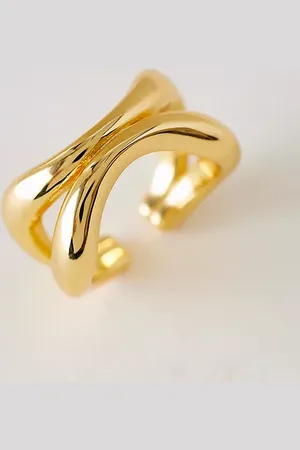 Anthropologie Plated Double Twist Ring