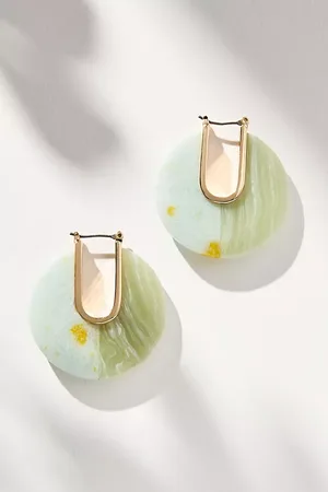 Anthropologie Half & Half Coloured Hoop Earrings