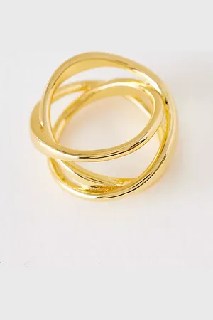 Anthropologie Plated Triple Layer Ring