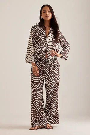 Desmond & Dempsey Boxy Shirt & Wide-Leg Trousers Pyjama Set