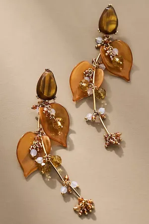 Anthropologie Flutter Floral Drop Earrings
