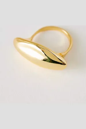 Anthropologie Plated Oblong Chunky Ring