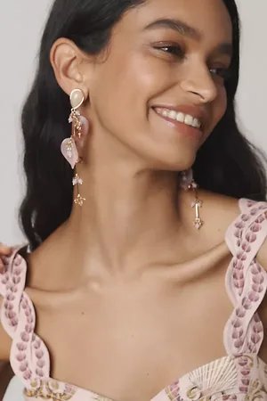 Anthropologie Flutter Floral Drop Earrings