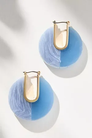 Anthropologie Half & Half Coloured Hoop Earrings