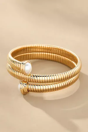 Anthropologie Herringbone Spiral Bracelet