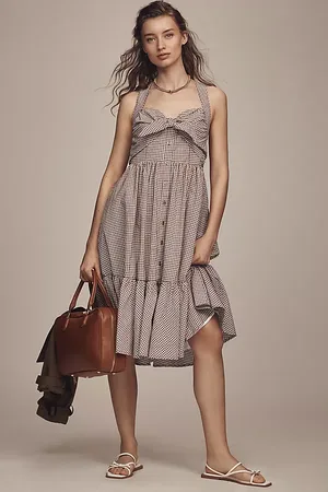 Maeve Halter Bow-Front Midi Dress