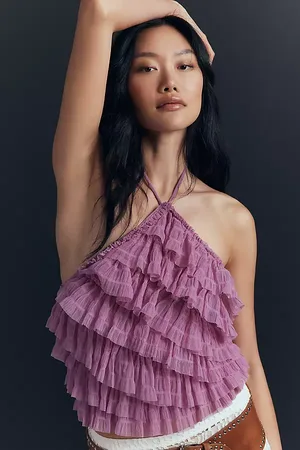 Anthropologie Halter Ruffle Blouse