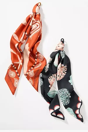 Anthropologie Palm Printed Hair Scarves, Set of 2