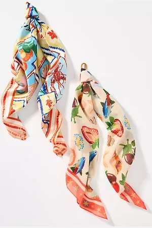 Anthropologie Bright Icon Hair Scarves, Set of 2