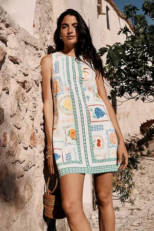 Maeve Sleeveless Fruit Print Shift Mini Dress