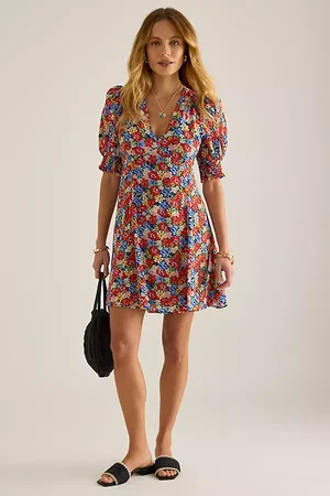 Queens OF Archive Piper Floral Puff-Sleeve Mini Dress