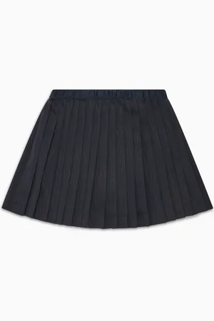 Emporio Armani Pleated skirt with all-over jacquard logo lettering
