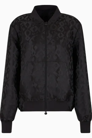 EA7 Graphic Series animal print satin bomber jacket