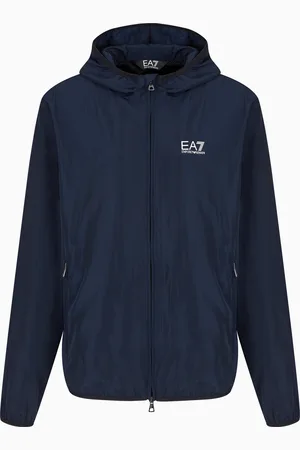 EA7 Core Identity hooded bomber jacket in recycled fabric