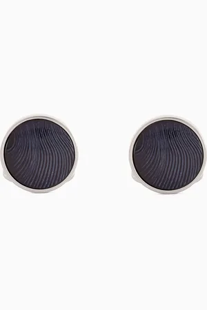 Giorgio Armani Sterling silver and mother of pearl round cufflinks