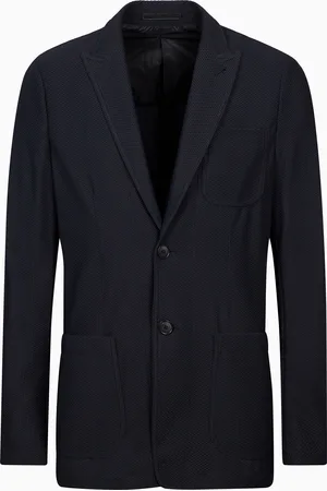 Giorgio Armani Icon single-breasted jacket in technical waffle fabric