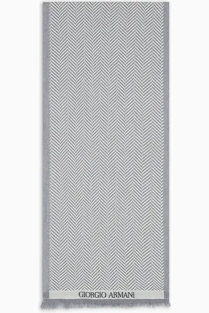 Giorgio Armani Chevron jacquard wool scarf