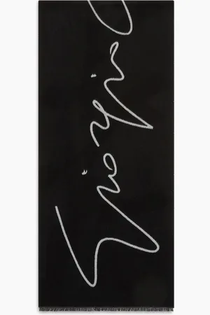 Giorgio Armani Two-tone wool and silk scarf with signature logo