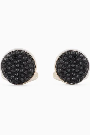 Giorgio Armani Sterling silver cufflinks with satin and crystals
