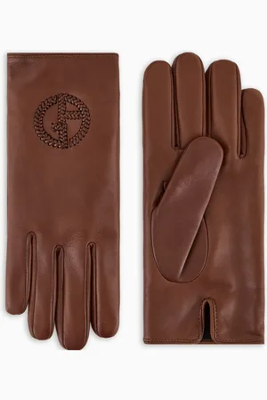 Giorgio Armani Nappa leather gloves with embroidered logo