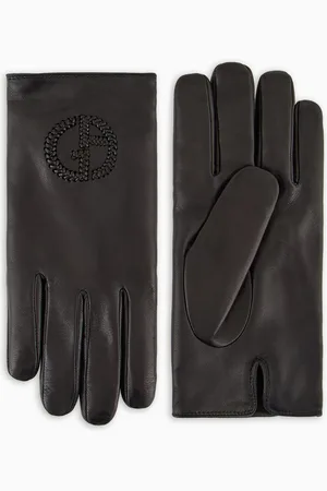 Giorgio Armani Nappa leather gloves with embroidered logo