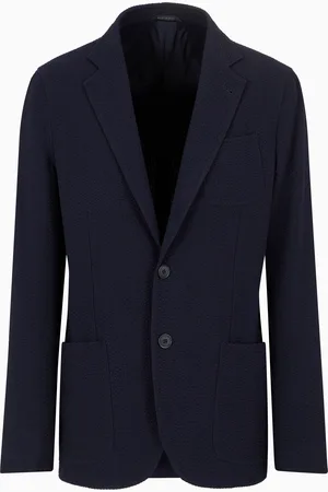 Giorgio Armani Upton line single-breasted jacket in virgin wool and cashmere seersucker