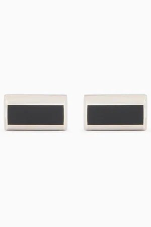 Giorgio Armani Sterling silver cufflinks with enamel detail