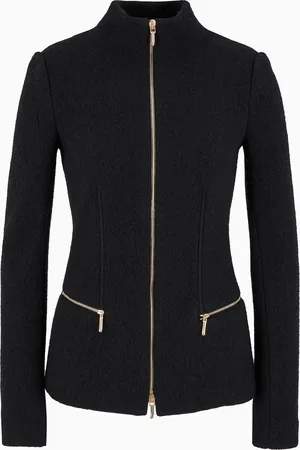 Giorgio Armani Cotton, wool and cashmere double cloth zipped jacket
