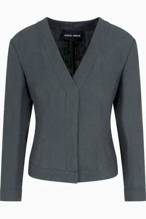 Giorgio Armani Short, single-breasted linen jacket