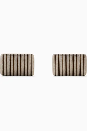Giorgio Armani Sterling striped-effect cufflinks