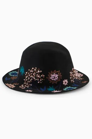 Giorgio Armani Floral embroidered rabbit fur hat