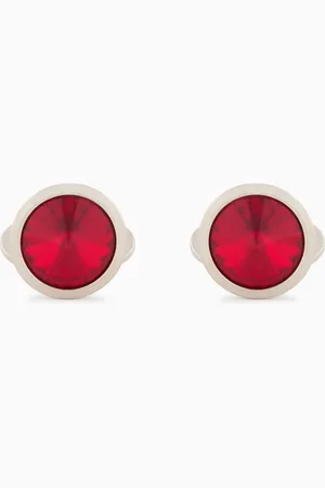 Giorgio Armani Sterling silver cufflinks with a coloured crystal