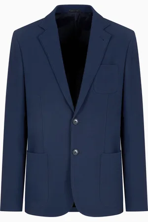 Giorgio Armani Upton line single-breasted jacket in seersucker virgin wool