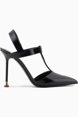 Giorgio Armani Brushed leather T-bar court shoes with bow