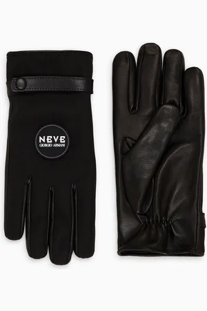 Giorgio Armani Neve nappa-leather and technical nylon gloves