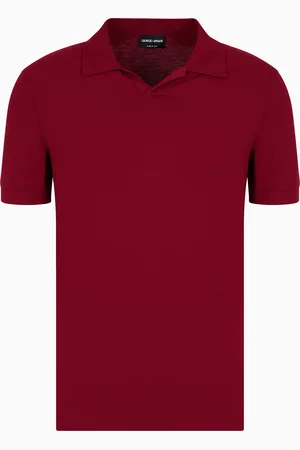 Giorgio Armani Stretch viscose jersey short-sleeved polo shirt