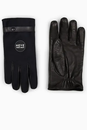 Giorgio Armani Neve nappa-leather and technical nylon gloves