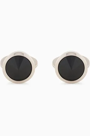 Giorgio Armani Sterling silver cufflinks with a coloured crystal