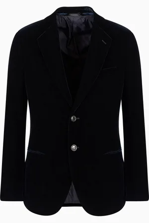 Giorgio Armani Icon George line single-breasted stretch-velvet jacket