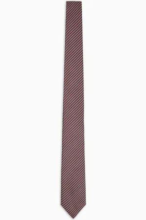Giorgio Armani Pure silk tie with geometric jacquard motif