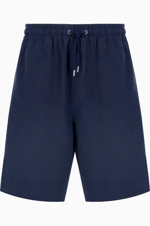 Giorgio Armani Linen canvas flat-front Bermuda shorts