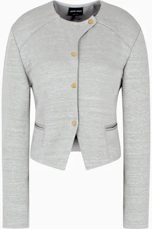 Giorgio Armani Short jacket in a viscose and linen jersey