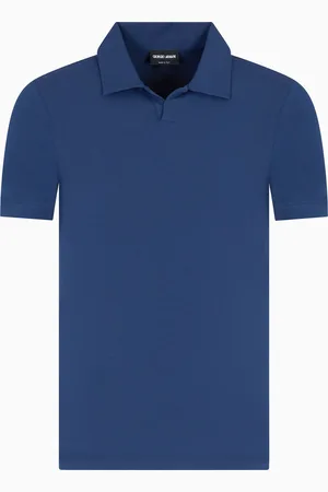 Giorgio Armani Stretch viscose jersey short-sleeved polo shirt