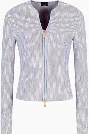 Giorgio Armani Cupro and viscose blend zip-up jacket