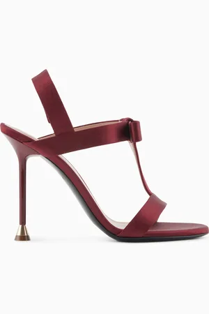 Giorgio Armani Brushed leather T-bar sandals with bow