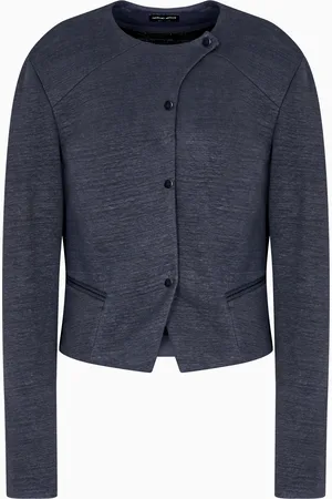 Giorgio Armani Short jacket in a viscose and linen jersey