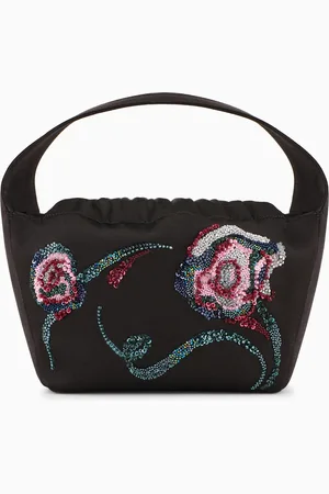 Giorgio Armani Embroidered satin small bucket bag